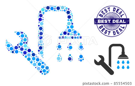 Grunge BEST DEAL Round Guilloche Stamp and Plumbing Mosaic Icon of Round Dots Grunge BEST DEAL Round Guilloche Stamp and Plumbing Mosaic Icon of Round Dots 85554503