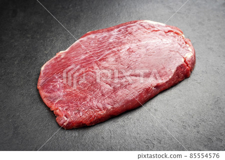 Raw dry aged wagyu flank beef steak 85554576