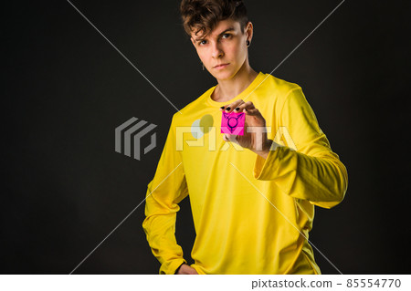 Transgender concept symbol for lgtbq rights. Non binary androgynous hispanic mi pride Tomboy 85554770