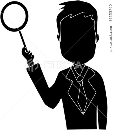 Silhouette of a man with a circle mark Silhouette of a man with a circle mark 85555790