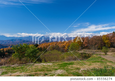 Snowy mountain village 85556274