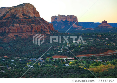 View from the summit of Airport Mesa at dawn 85558592