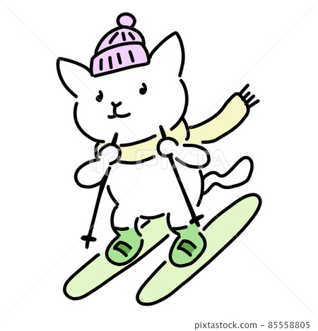滑雪貓的鬆散插圖 滑雪貓的鬆散插圖 85558805