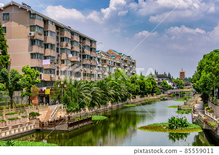 Fengjing Ancient Town, old town in Shanghai, China 85559011