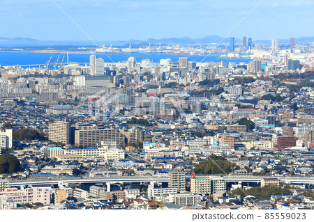 [Fukuoka Prefecture] Clear Fukuoka city seen from the Aburayama Katae Observatory 85559023