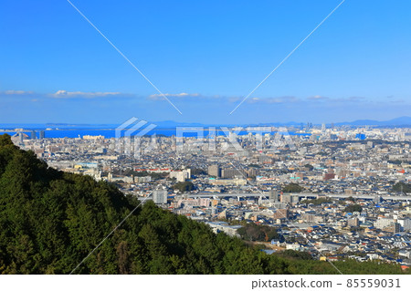 [Fukuoka Prefecture] Clear Fukuoka city seen from the Aburayama Katae Observatory 85559031