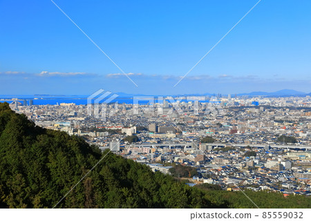 [Fukuoka Prefecture] Clear Fukuoka city seen from the Aburayama Katae Observatory 85559032