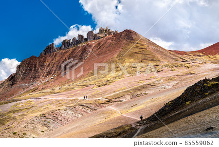 Stone forest at Palccoyo Rainbow Mountains in Peru Stone forest at Palccoyo Rainbow Mountains in Peru 85559062