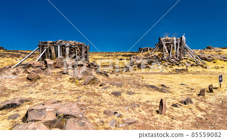 Sillustani, a pre-Incan cemetery near Puno in Peru 85559082