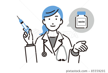 Female doctor with a person syringe 85559201