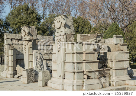 Ruins of the Old Summer Palace (Yuanmingyuan), imperial residence in Beijing Ruins of the Old Summer Palace (Yuanmingyuan), imperial residence in Beijing 85559887