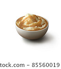 Mashed Potato in white bowl Isolated on white background 85560019