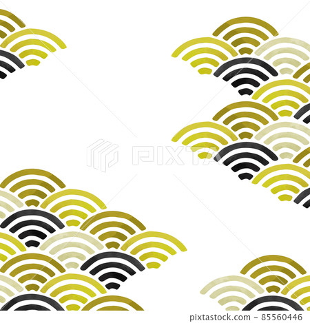 Japanese style background illustration of wave pattern (Qinghai wave) (white background, vector, transparent) Japanese style background illustration of wave pattern (Qinghai wave) (white background, vector, transparent) 85560446