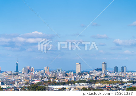 Fukuoka city scenery and cityscape 85561387