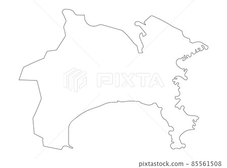 Line drawing of Kanagawa prefecture 85561508