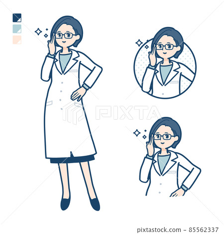 一位身穿白大褂、戴眼鏡的女醫生的插圖 一位身穿白大褂、戴眼鏡的女醫生的插圖 85562337