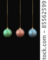 Decorative balls for christmas isolated on transparent background ,3D rendering. 85562599