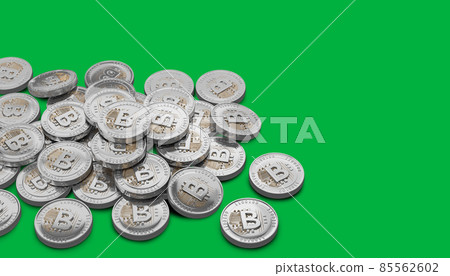 Bitcoin digital currency on green screen background , 3d rendering Bitcoin digital currency on green screen background , 3d rendering 85562602