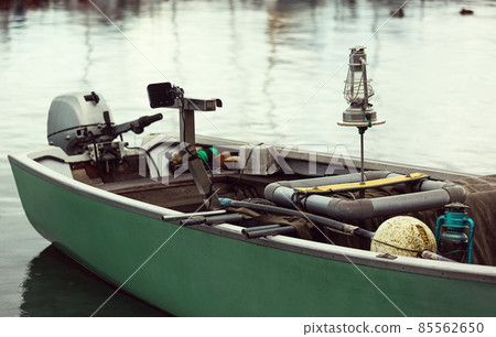 pier with boats on Lake Geneva in Yvoire 85562650