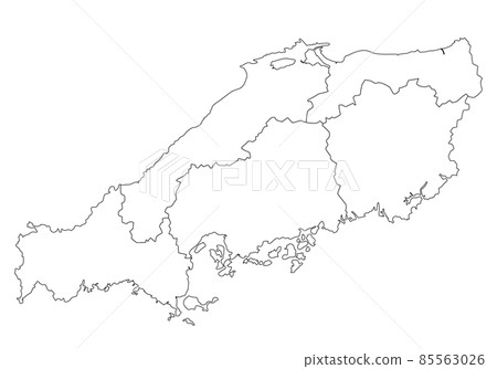 Chugoku region line drawing 85563026