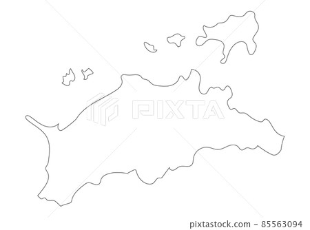 Line drawing of Kagawa prefecture 85563094