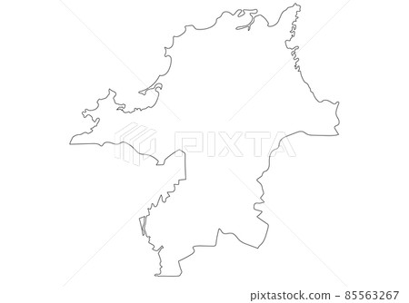 Fukuoka prefecture line drawing Fukuoka prefecture line drawing 85563267