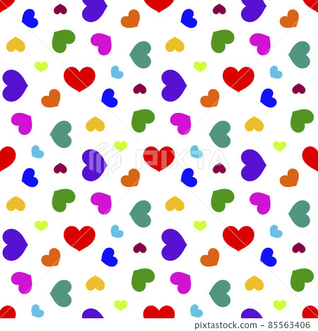 Colored bright hearts love seamless background pattern 85563406