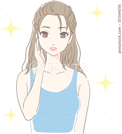A woman whose skin is moisturized and in good condition 85564056