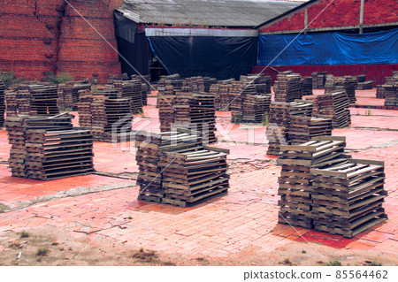 The famous centenarian traditional kilns for manufacturing handmade bricks in Vinh Long Province of Mekong Delta, Vietnam The famous centenarian traditional kilns for manufacturing handmade bricks in Vinh Long Province of Mekong Delta, Vietnam 85564462