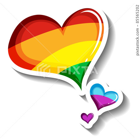 Rainbow heart in cartoon style 85565202