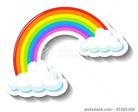 Rainbow with clouds sticker Rainbow with clouds sticker 85565208