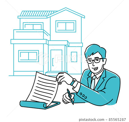 Business person introducing properties Business person introducing properties 85565287