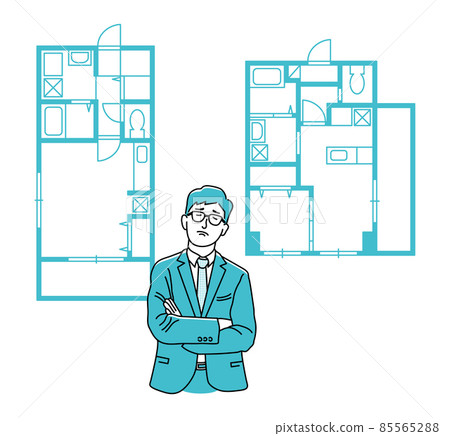 A business person who is troubled by a narrow floor plan A business person who is troubled by a narrow floor plan 85565288