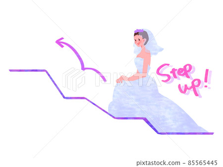 A woman in a dress stepping up [marriage] 85565445