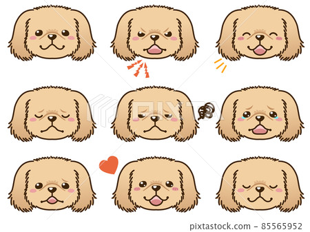 Pekingese (紅色) 面部表情臉圖標 85565952