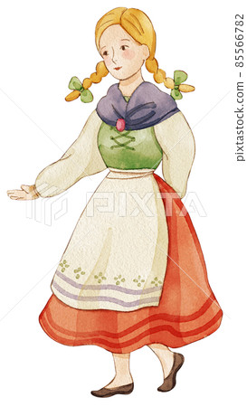 European folk farm character watercolor clipart png European folk farm character watercolor clipart png 85566782
