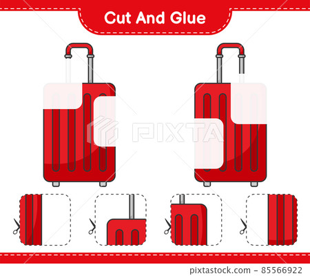 Cut and glue, cut parts of Travel Bag and glue them. Educational children game, printable worksheet, vector illustration Cut and glue, cut parts of Travel Bag and glue them. Educational children game, printable worksheet, vector illustration 85566922