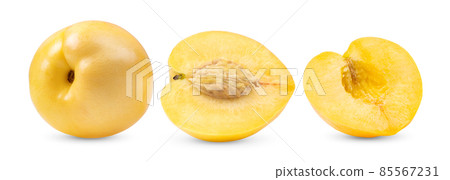 yellow nectarine fruit on white 85567231