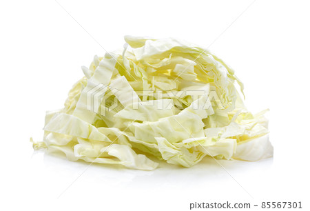 Slice Cabbage on whie 85567301