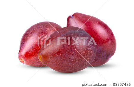 Plums plum prunes fruit isolated on a white Plums plum prunes fruit isolated on a white 85567486