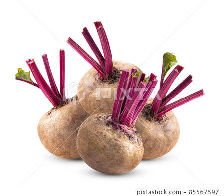 Beetroot with leaves on white background Beetroot with leaves on white background 85567597