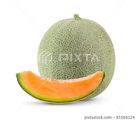 cantaloupe melon isolated on white background cantaloupe melon isolated on white background 85568124