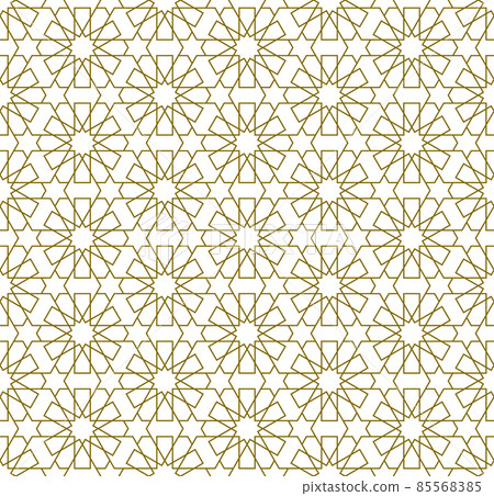 Seamless arabic geometric ornament in brown color. 85568385