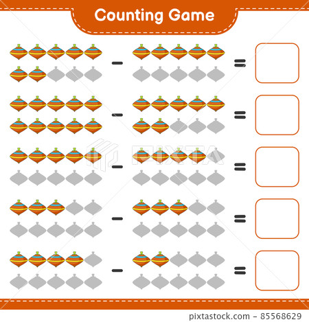 Count and match, count the number of Whirligig Toy and match with the right numbers. Educational children game, printable worksheet, vector illustration Count and match, count the number of Whirligig Toy and match with the right numbers. Educational children game, printable worksheet, vector illustration 85568629