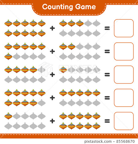 Count and match, count the number of Whirligig Toy and match with the right numbers. Educational children game, printable worksheet, vector illustration 85568670