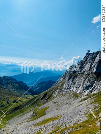 Breathtaking view of the Pilatus station in Swiss Alps Breathtaking view of the Pilatus station in Swiss Alps 85571384
