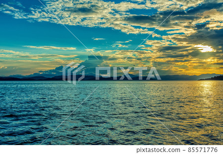Idyllic sunset landscape. Tarcoles, Costa Rica Idyllic sunset landscape. Tarcoles, Costa Rica 85571776