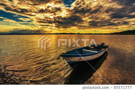 Idyllic sunset landscape. Tarcoles, Costa Rica Idyllic sunset landscape. Tarcoles, Costa Rica 85571777