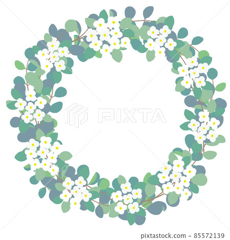 一個簡單的桉樹和香雪花圈的插圖 85572139