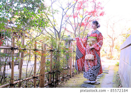 Pre-adult shooting Japanese woman in furisode location shooting in Japanese location 85572184